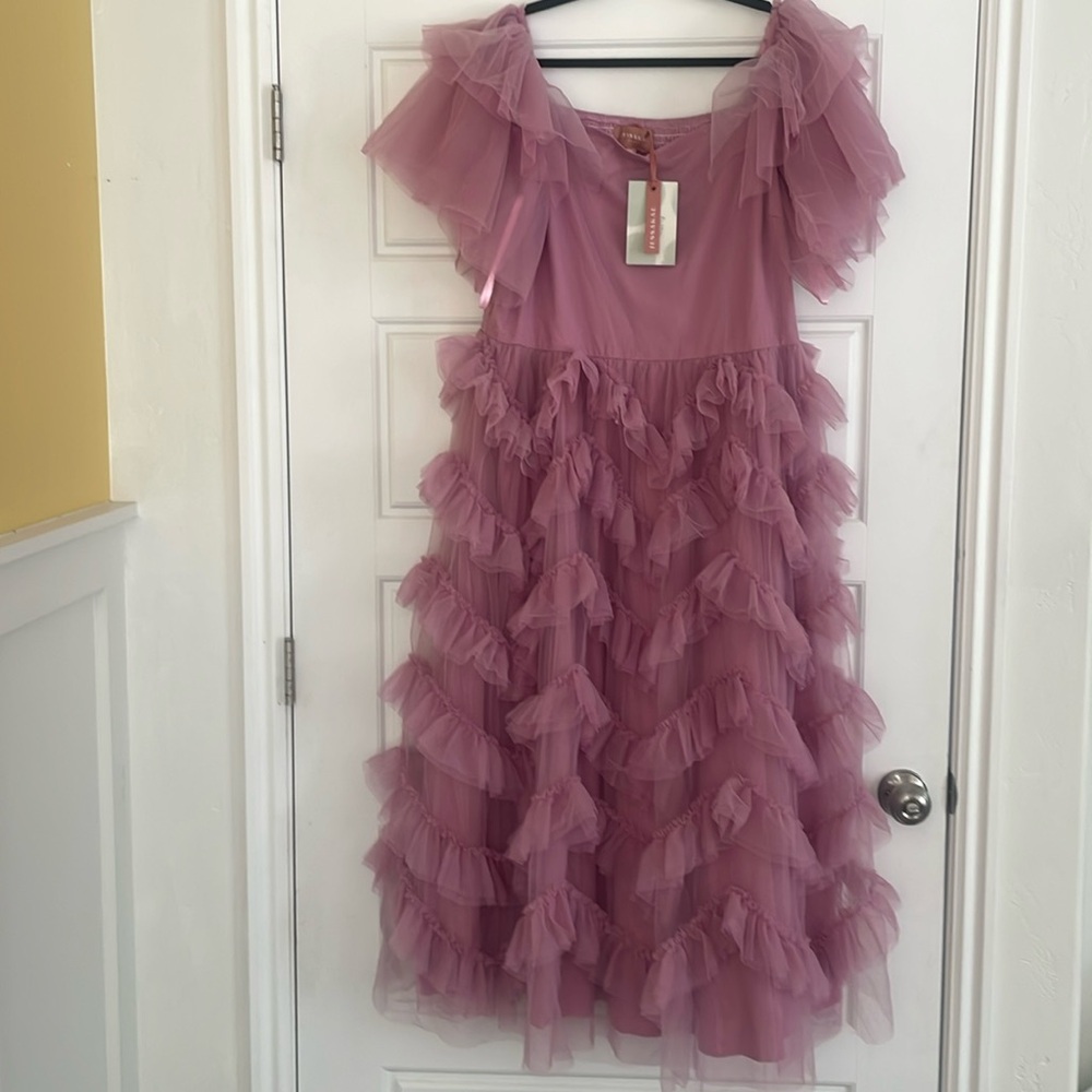 NWT Jessakae dress size 2x. Ruffled skirt and pretty pink color